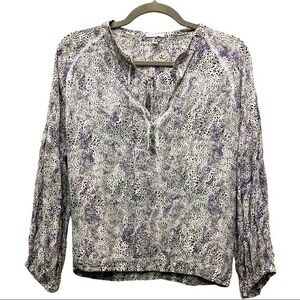 Poupette St Barth Printed Peasant Top Size Small
